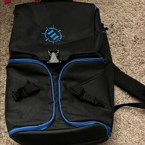 Gaming backpack  Black Backpack with Blue Trim